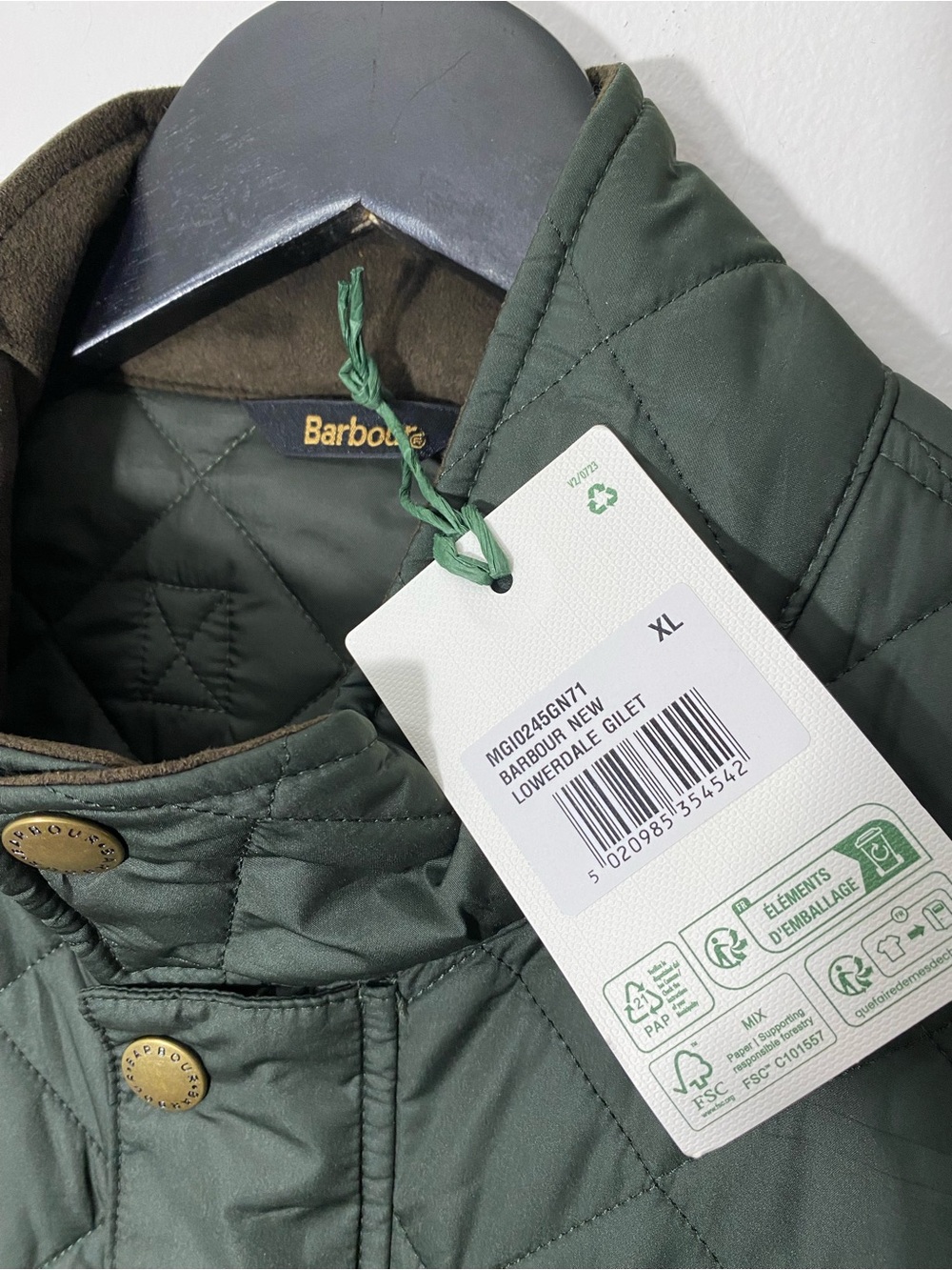 Barbour Lowerdale Quilted Gilet Vest Sage Green XL - Picture 5 of 16